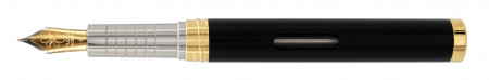 Diplomat NeXus Fountain Pen - Black Gold Trim
